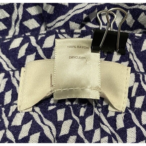 Ann Taylor LOFT Maxi Skirt Button Front Drawstring Navy Blue & White Womens Sz 2 - Picture 9 of 10